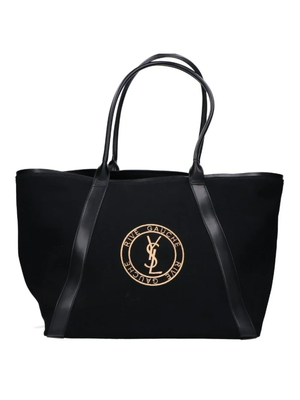 Saint Laurent Paris Rive Goche Cover Logo Embroidery Canvas Tote